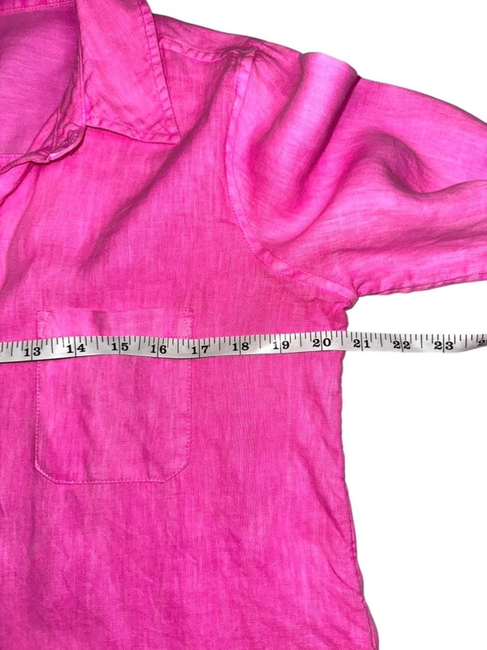 Lilly Pulitzer Sea View Linen Button Down Bright Pink Long Sleeve Shirt SMALL - Picture 6 of 7